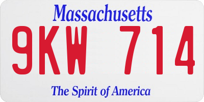 MA license plate 9KW714