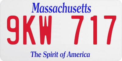 MA license plate 9KW717