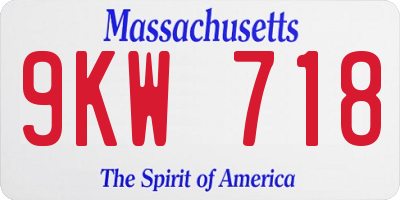 MA license plate 9KW718
