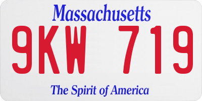 MA license plate 9KW719