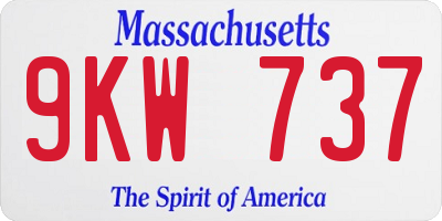 MA license plate 9KW737