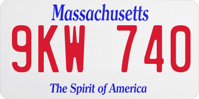 MA license plate 9KW740