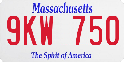 MA license plate 9KW750