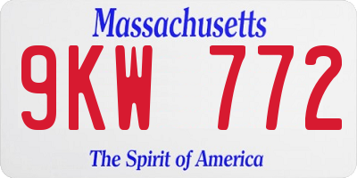 MA license plate 9KW772