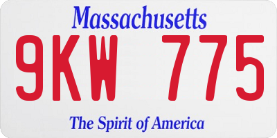 MA license plate 9KW775