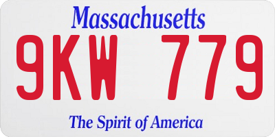 MA license plate 9KW779