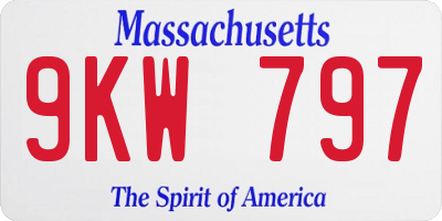 MA license plate 9KW797