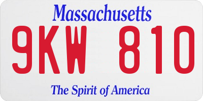 MA license plate 9KW810
