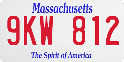 MA license plate 9KW812