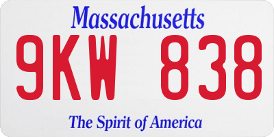 MA license plate 9KW838