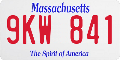 MA license plate 9KW841