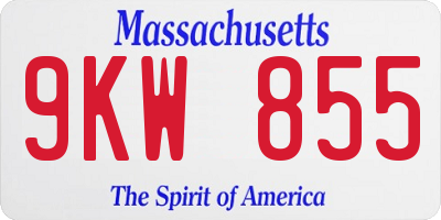 MA license plate 9KW855