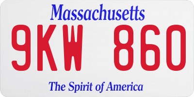 MA license plate 9KW860