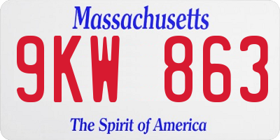 MA license plate 9KW863