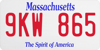 MA license plate 9KW865