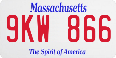 MA license plate 9KW866