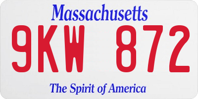 MA license plate 9KW872