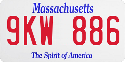 MA license plate 9KW886