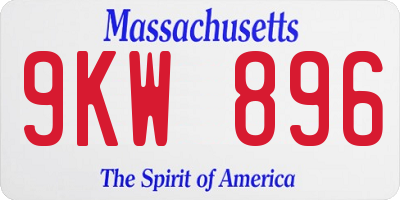 MA license plate 9KW896