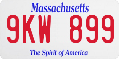 MA license plate 9KW899