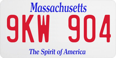 MA license plate 9KW904
