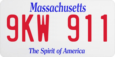 MA license plate 9KW911