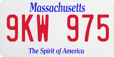 MA license plate 9KW975