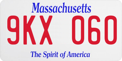 MA license plate 9KX060