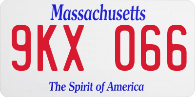 MA license plate 9KX066