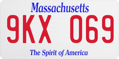 MA license plate 9KX069