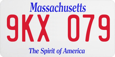 MA license plate 9KX079