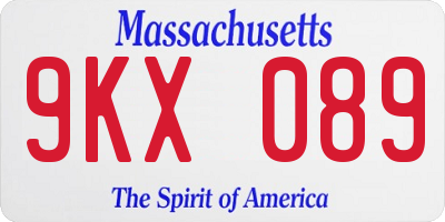 MA license plate 9KX089