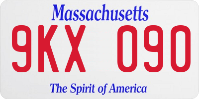 MA license plate 9KX090