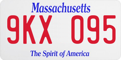 MA license plate 9KX095
