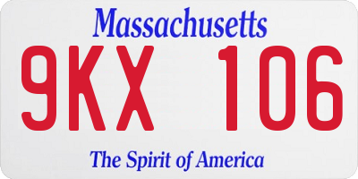 MA license plate 9KX106