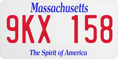 MA license plate 9KX158