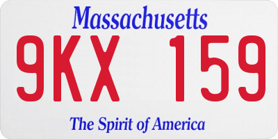 MA license plate 9KX159