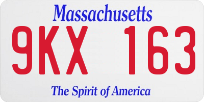 MA license plate 9KX163