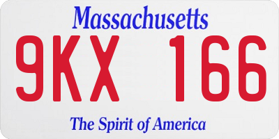 MA license plate 9KX166