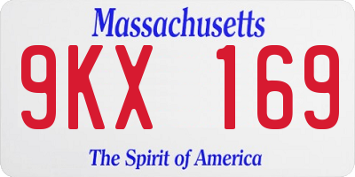 MA license plate 9KX169