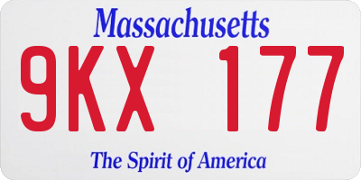 MA license plate 9KX177