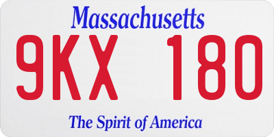 MA license plate 9KX180