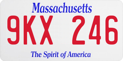 MA license plate 9KX246