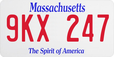 MA license plate 9KX247
