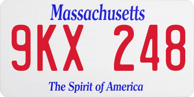 MA license plate 9KX248