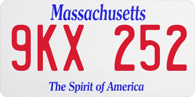 MA license plate 9KX252