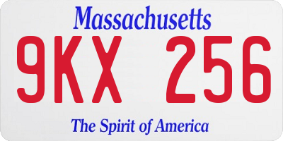 MA license plate 9KX256