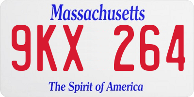 MA license plate 9KX264