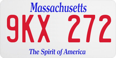 MA license plate 9KX272