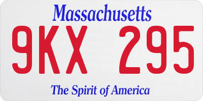 MA license plate 9KX295